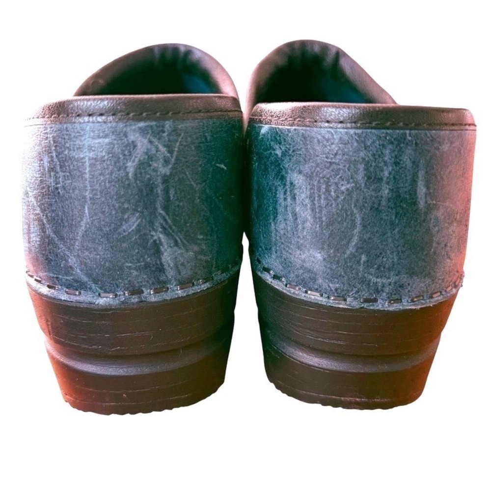 Sanita Blue Leather Clogs EU 39 US 7.5 8 Nurse Work Comfort Shoes - Picture 5 of 11